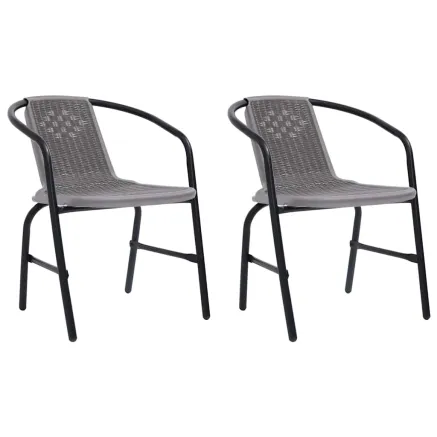 Chaises de jardin lot de 2 Plastique Rotin et acier 110 kg