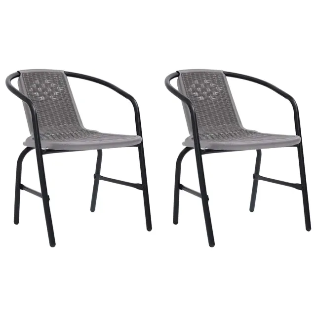 Chaises de jardin lot de 2 Plastique Rotin et acier 110 kg