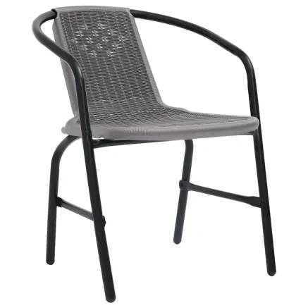 Chaises de jardin lot de 2 Plastique Rotin et acier 110 kg 2