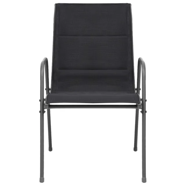 Chaises empilables de jardin lot de 2 Acier et textilène Noir