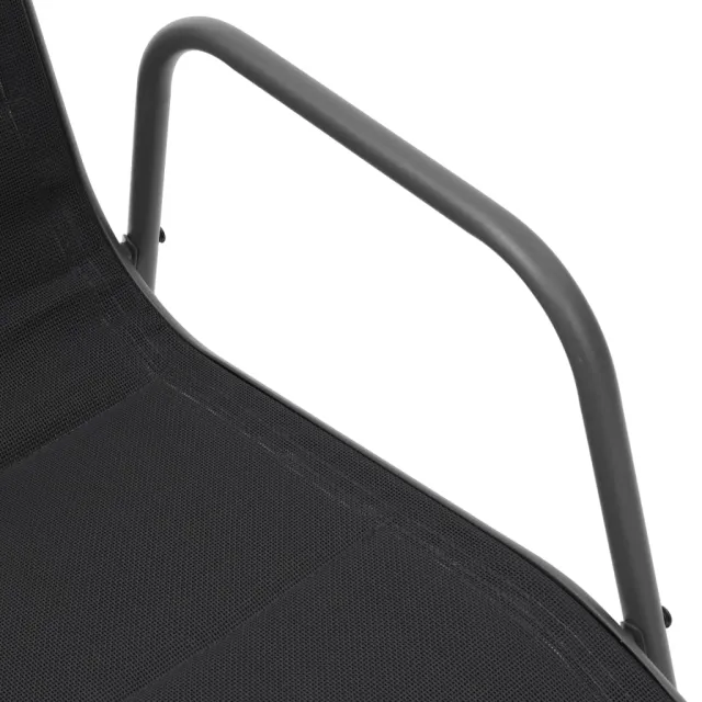 Chaises empilables de jardin lot de 2 Acier et textilène Noir