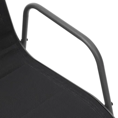 Chaises empilables de jardin lot de 2 Acier et textilène Noir
