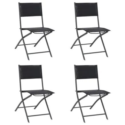 Chaises de jardin pliables lot de 4 Acier et textilène