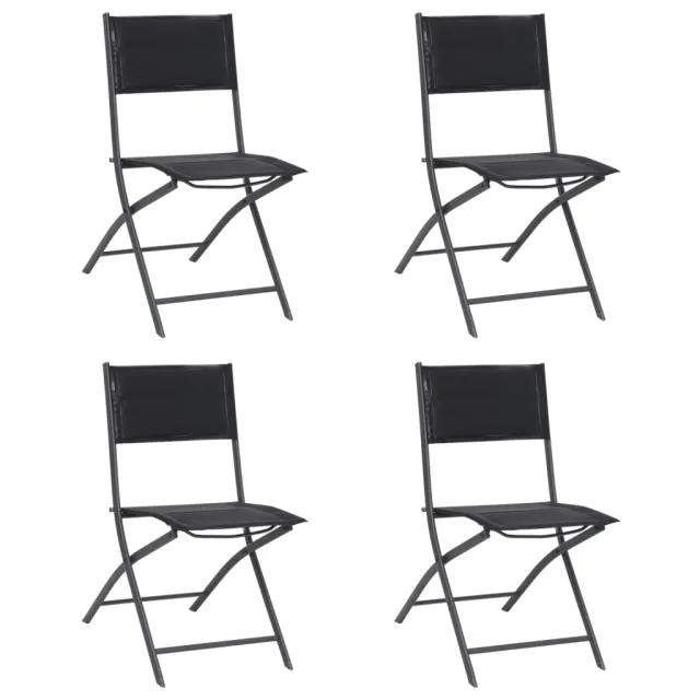 Chaises de jardin pliables lot de 4 Acier et textilène