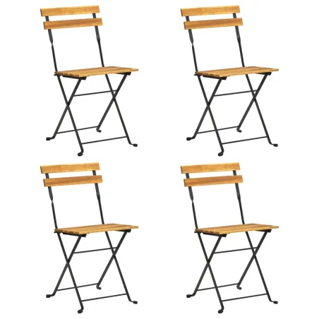 Chaises de bistro pliables lot de 4 Bois d'acacia massif