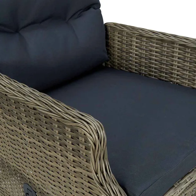 Chaise inclinable de jardin avec coussins Résine tressée Marron