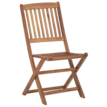 Chaises pliables d'extérieur lot de 2 Bois d'acacia solide 2
