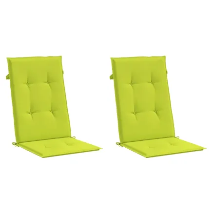 Coussins de chaise de jardin à dossier haut lot de 2 vert vif 2