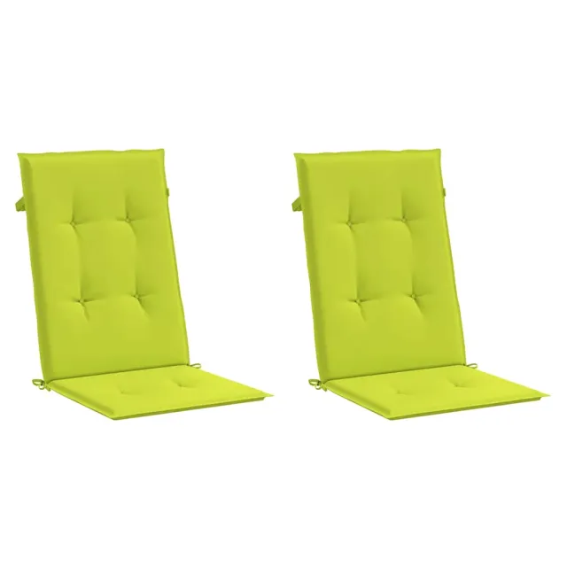 Coussins de chaise de jardin à dossier haut lot de 2 vert vif
