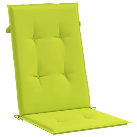 Coussins de chaise de jardin à dossier haut lot de 2 vert vif