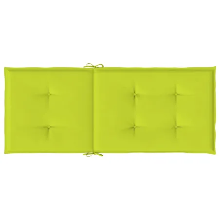 Coussins de chaise de jardin à dossier haut lot de 2 vert vif