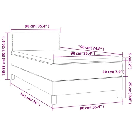 Sommier à lattes de lit avec matelas Vert foncé 90x190 cm