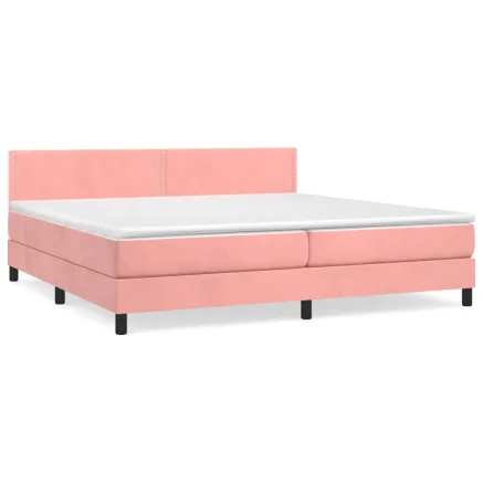 Sommier à lattes de lit avec matelas Rose 200x200 cm Velours 2
