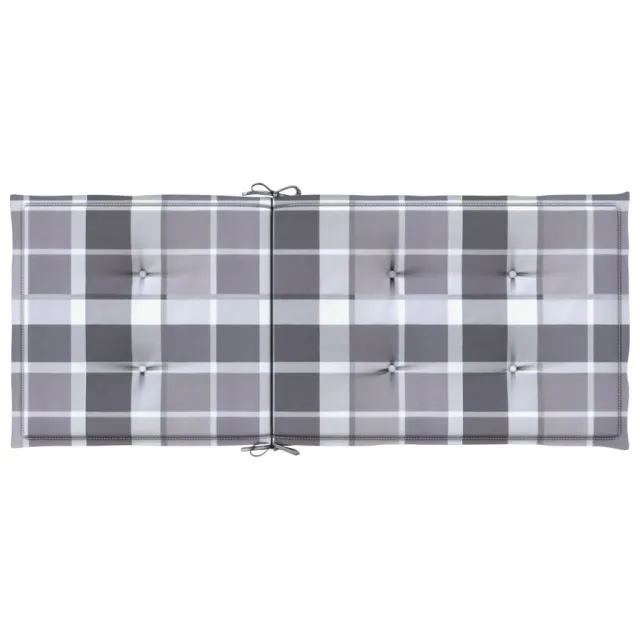 Coussins de chaise jardin à dossier haut lot de 4 carreaux gris