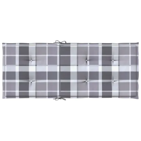Coussins de chaise jardin à dossier haut lot de 4 carreaux gris