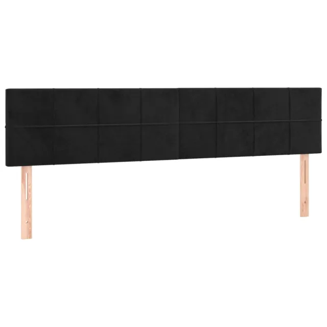 Sommier à lattes de lit avec matelas Noir 180x200 cm Velours