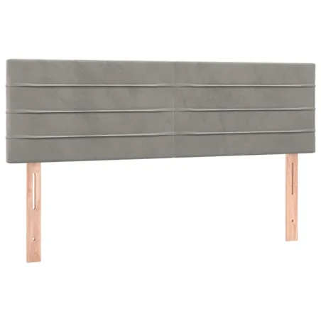 Sommier à lattes de lit et matelas Gris clair 140x200cm Velours