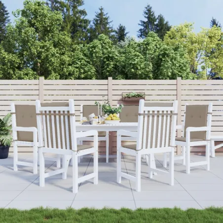 Coussins de chaise de jardin à dossier bas lot de 6 taupe