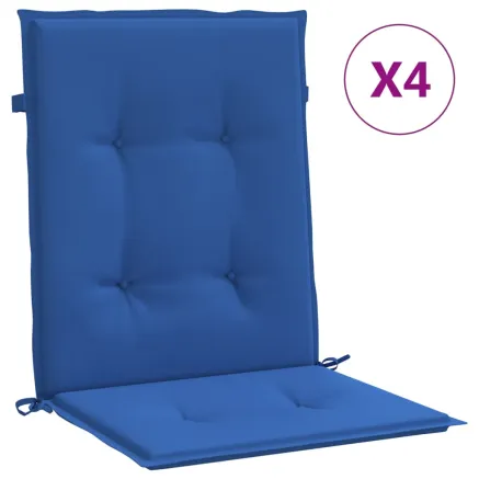 Coussins de chaise de jardin à dossier bas lot de 4 bleu royal 2
