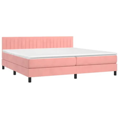 Sommier à lattes de lit avec matelas Rose 200x200 cm Velours