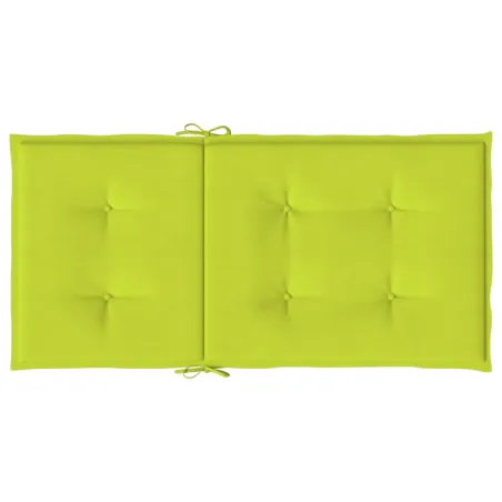 Coussins de chaise de jardin à dossier bas lot de 2 vert vif