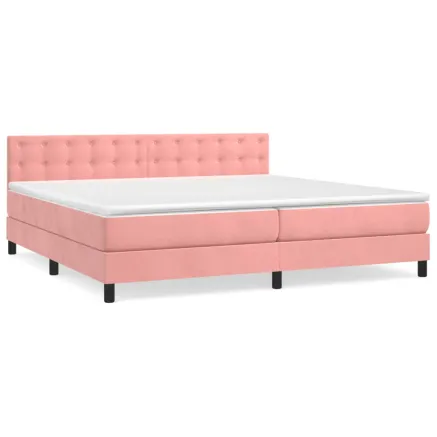 Sommier à lattes de lit avec matelas Rose 200x200 cm Velours 2