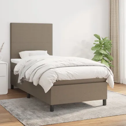 Sommier à lattes de lit avec matelas Taupe 80x200 cm Tissu