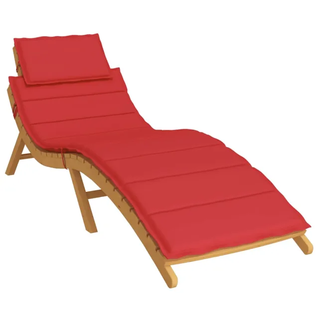 Coussin de chaise longue rouge 186x58x4 cm tissu oxford