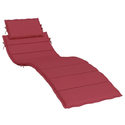 Coussin de chaise longue rouge bordeaux 186x58x4cm tissu oxford 2