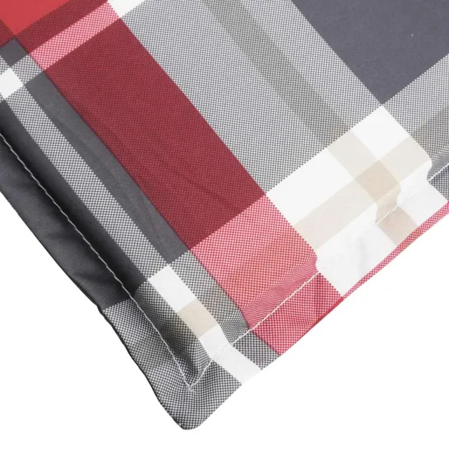 Coussin de chaise longue à carreaux rouge 186x58x4 cm