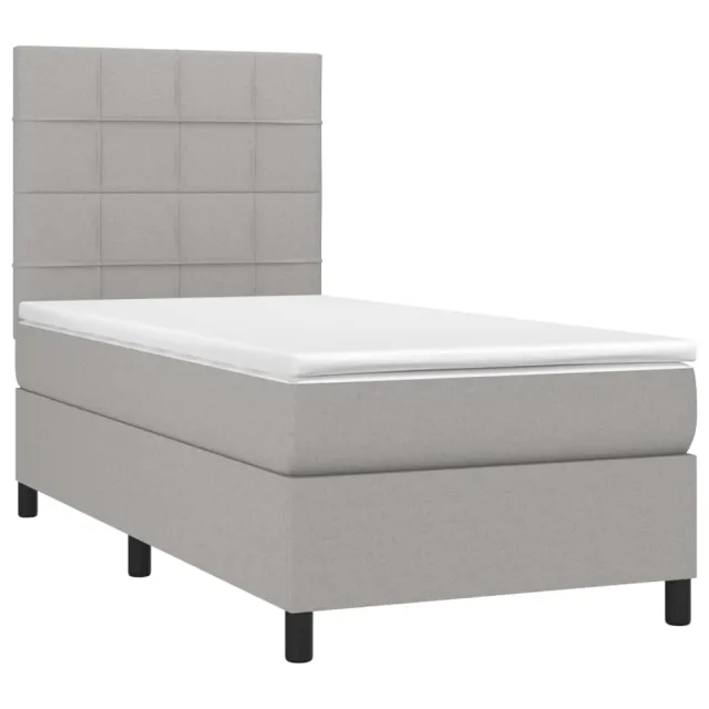 Sommier à lattes de lit avec matelas Gris clair 80x200 cm Tissu