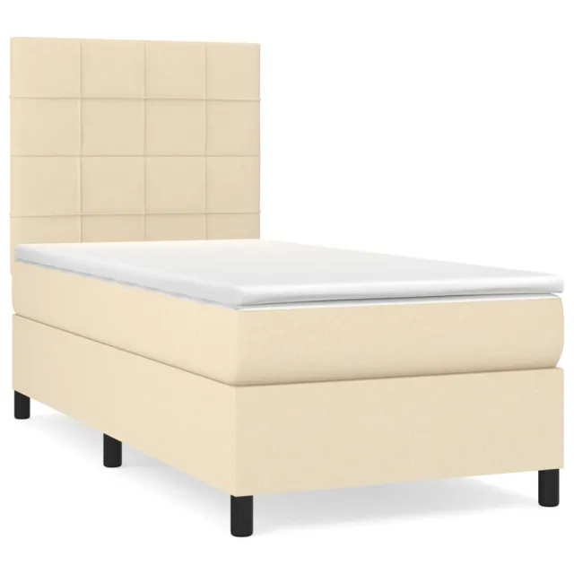 Sommier à lattes de lit avec matelas Crème 80x200 cm Tissu