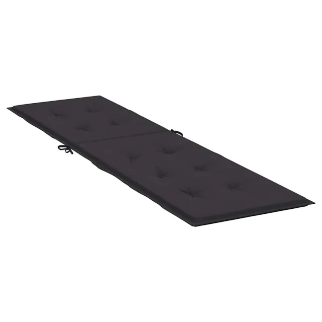 Coussin de chaise de terrasse noir (75+105)x50x4 cm