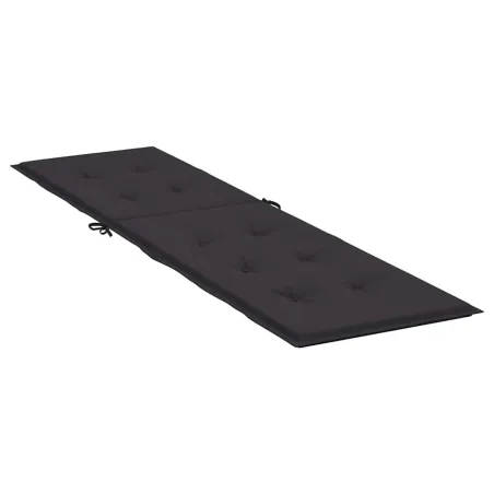 Coussin de chaise de terrasse noir (75+105)x50x4 cm