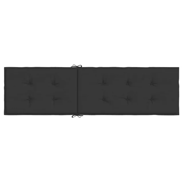 Coussin de chaise de terrasse noir (75+105)x50x4 cm