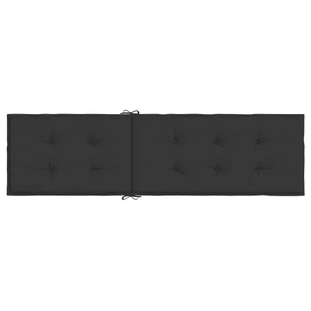 Coussin de chaise de terrasse noir (75+105)x50x4 cm