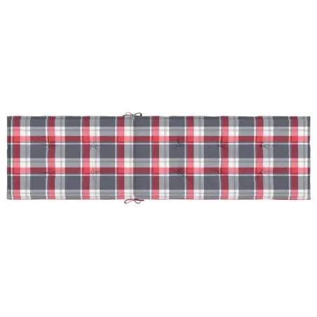 Coussin de chaise de terrasse carreaux rouge (75+105)x50x4 cm