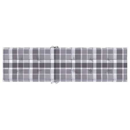 Coussin de chaise de terrasse carreaux gris (75+105)x50x4 cm