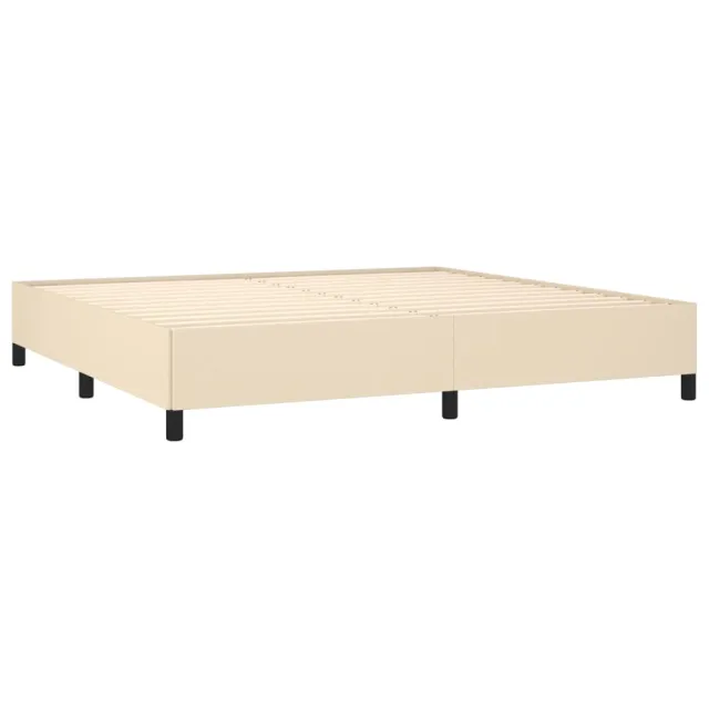 Sommier à lattes de lit avec matelas Crème 200x200 cm Tissu