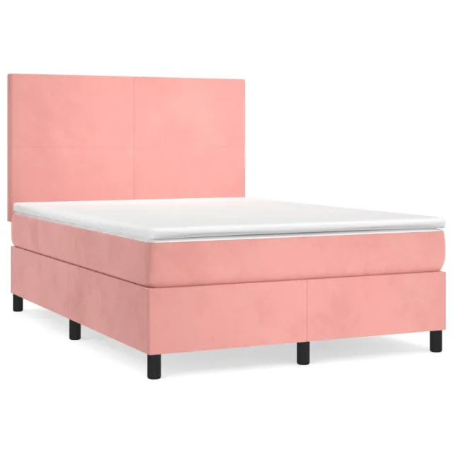 Sommier à lattes de lit avec matelas Rose 140x190 cm Velours