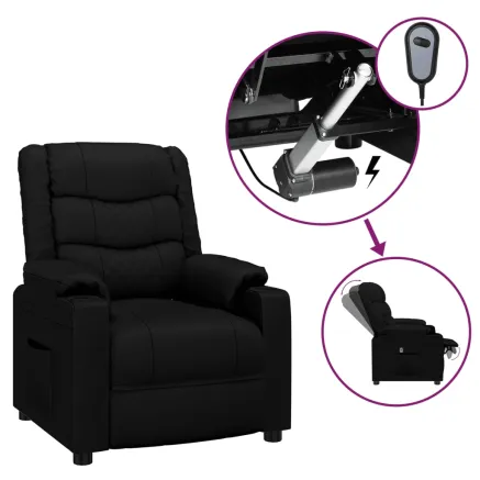 Fauteuil inclinable électrique Noir Similicuir 2