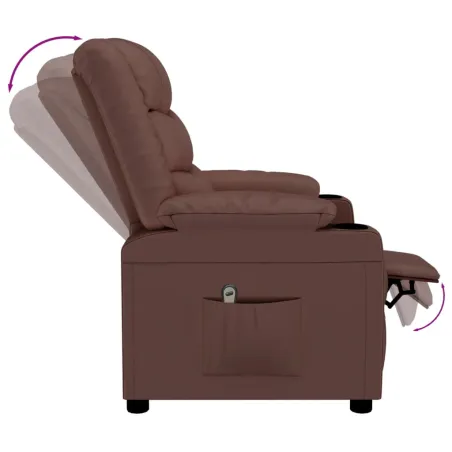 Fauteuil inclinable électrique Marron Similicuir