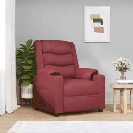 Fauteuil inclinable électrique Rouge bordeaux Similicuir
