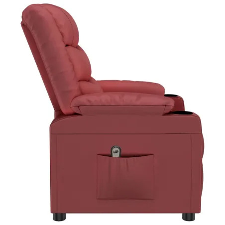 Fauteuil inclinable électrique Rouge bordeaux Similicuir