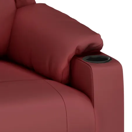 Fauteuil inclinable électrique Rouge bordeaux Similicuir