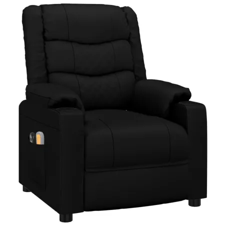 Fauteuil électrique de massage Noir Similicuir