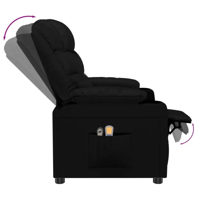 Fauteuil électrique de massage Noir Similicuir
