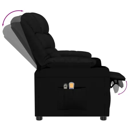 Fauteuil électrique de massage Noir Similicuir