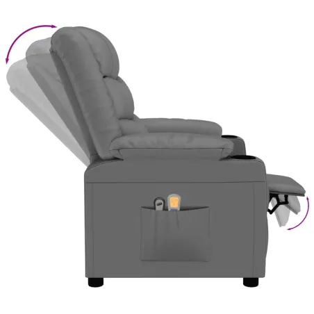 Fauteuil de massage électrique Gris Similicuir