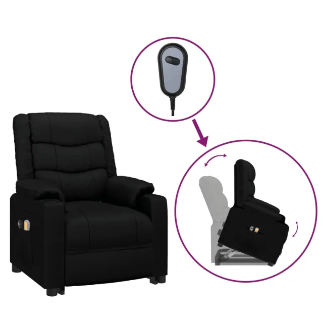 Fauteuil de massage Noir Similicuir